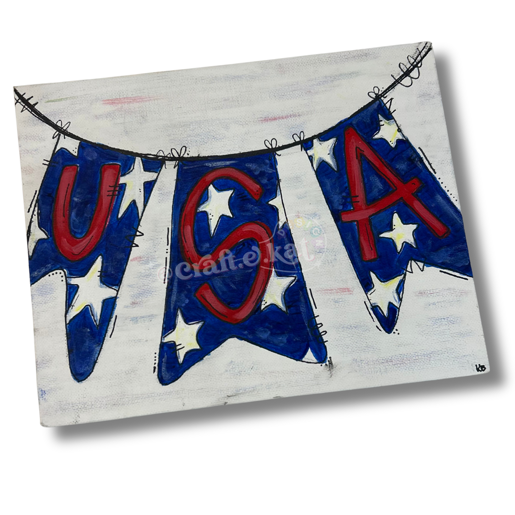 Patriotic Banner on Canvas