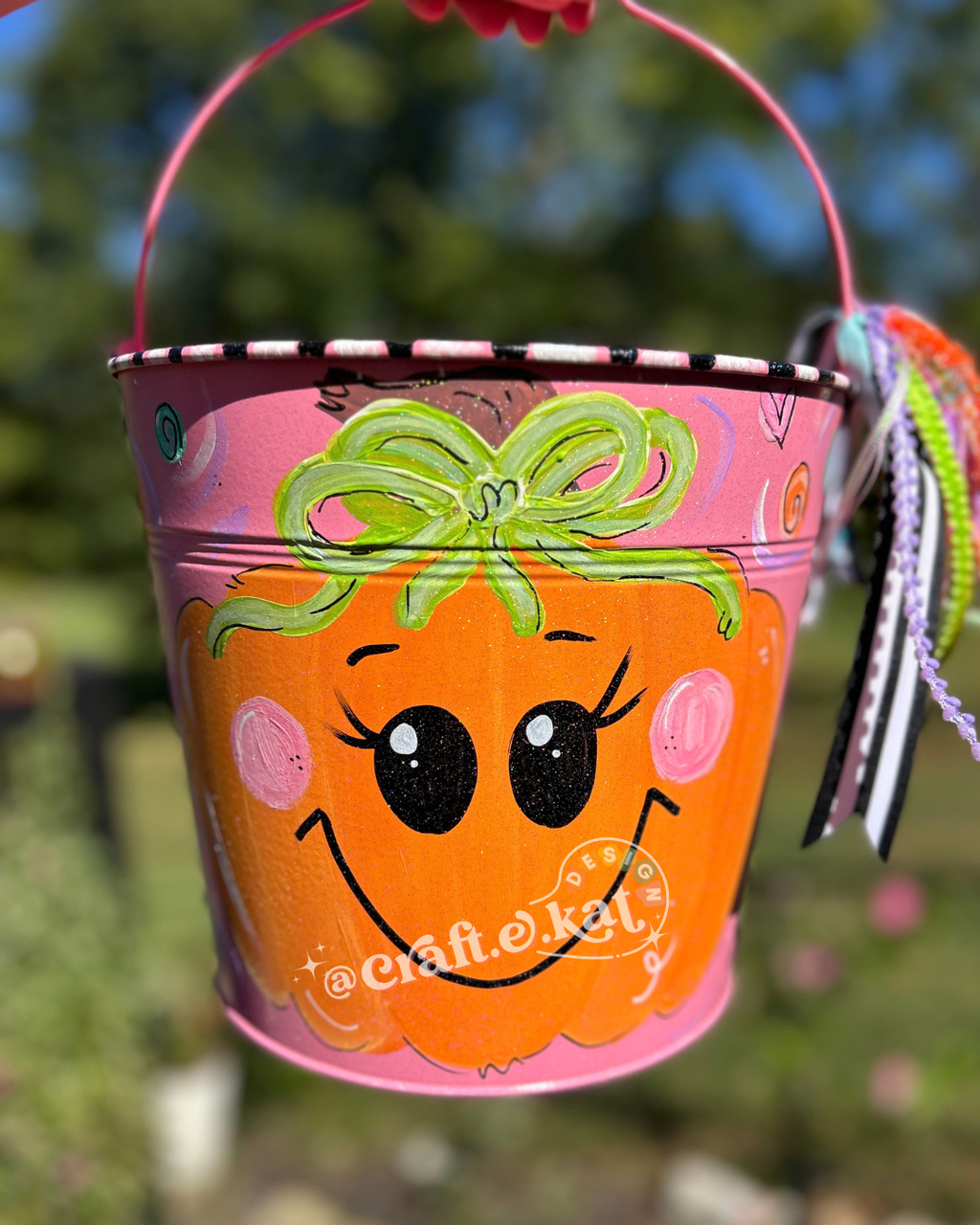 Halloween Pumpkin + Ghost Doodle Bucket