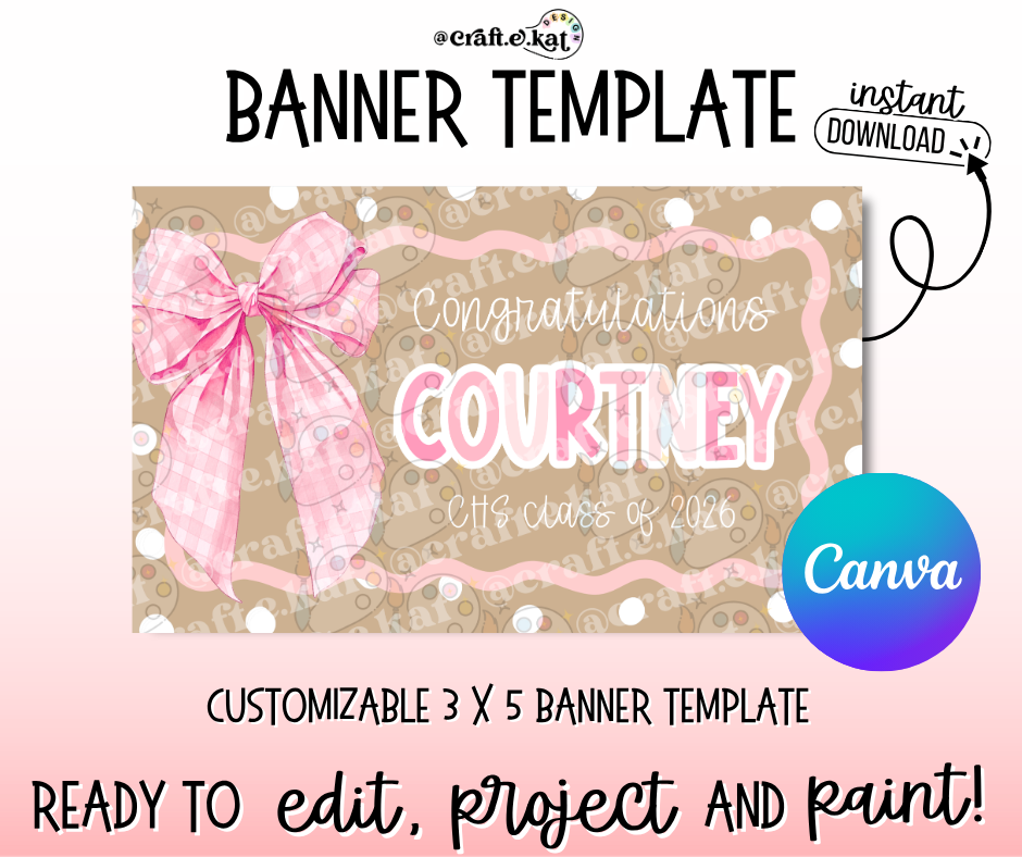 Girly Graduation Banner Template