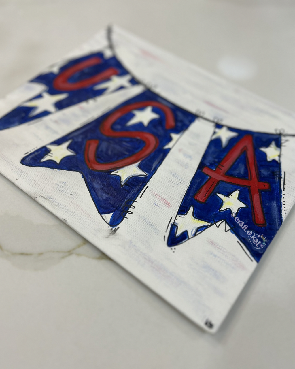 Patriotic Banner on Canvas