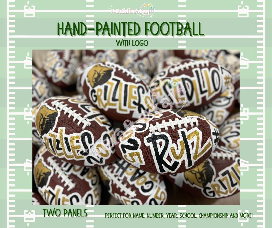 Personalized Hand Painted Football - with logo - Graduation Gift - Coach Gift