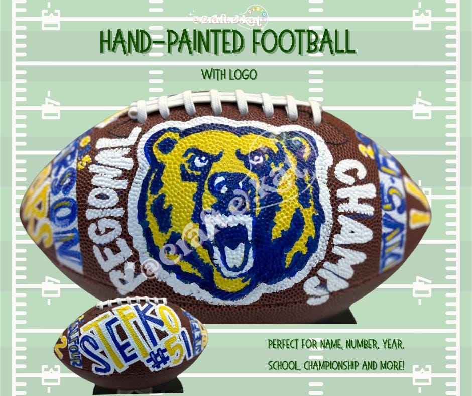 Custom Hand Painted Football - with logo
