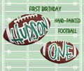 Custom Hand Painted Football - First Birthday